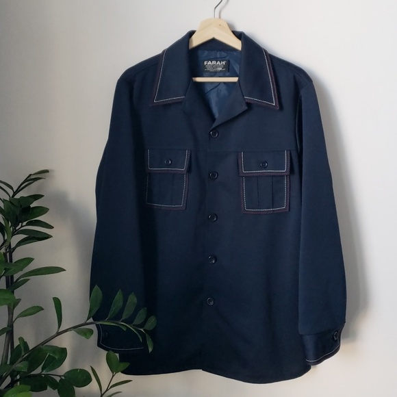 Vintage 70s FARAH Unisex Workwear Shirt Jacket - Picture 1 of 7
